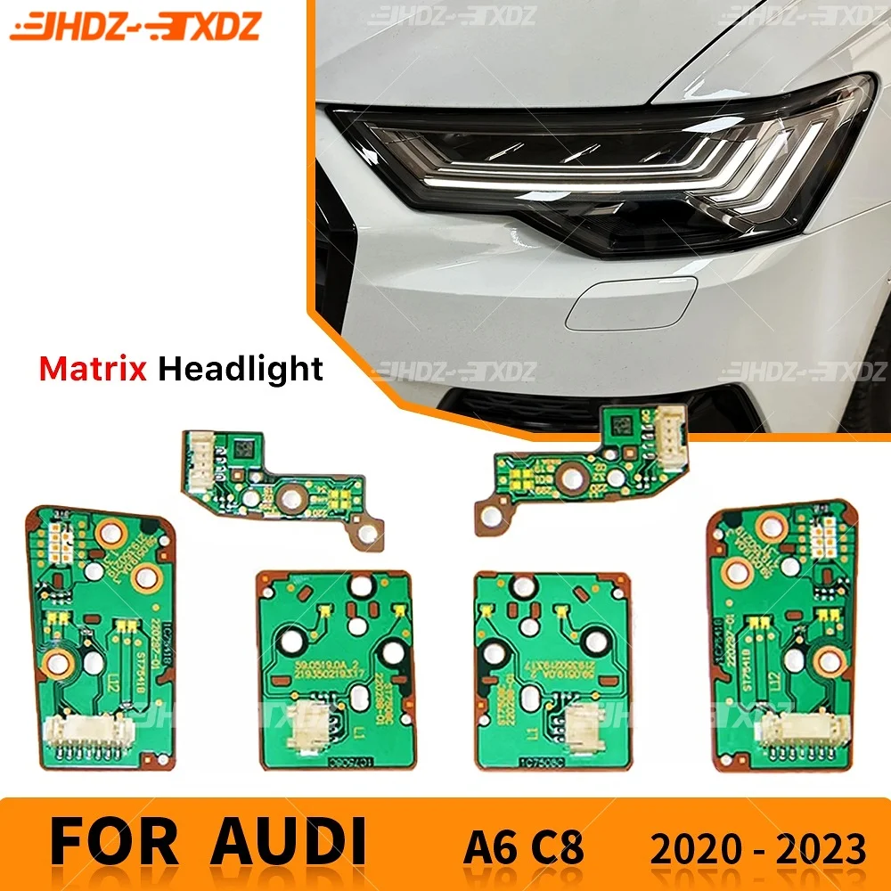 White Daytime Running Light Boards For Audi A6 C8 2020 2021 2022 2023 Car Parts Matrix Headlight DRL LED Angel Eyes Lightsource