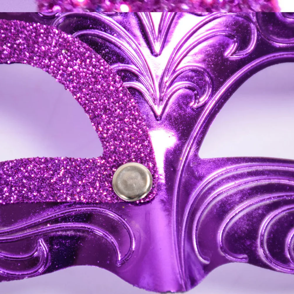 

Purple Gold Glitter Mask Lightweight Plastic Shining Decoration Halloween Carnival Ball Performance Adult