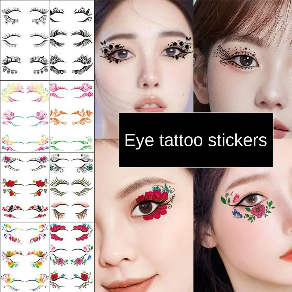 Butterfly Flower Temporary Eyelash Tattoo Sticker Waterproof Eyes Face Hands Body Art Fake Tattoos Makeup Water Transfer Sticker