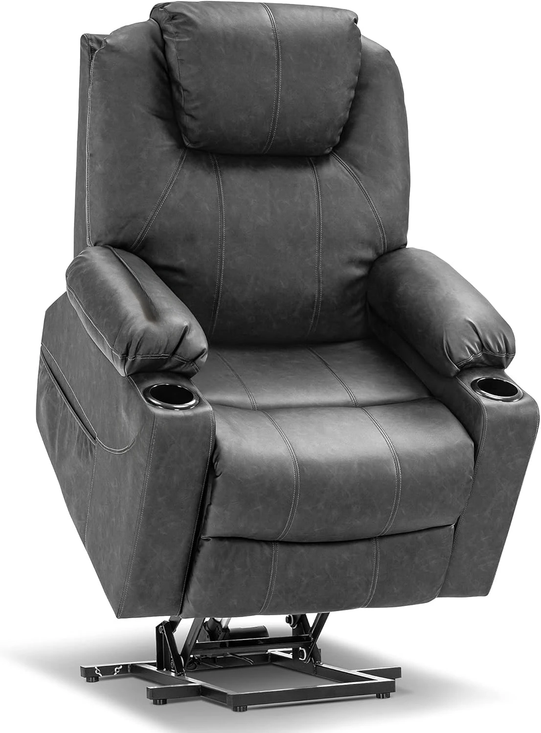 

Electric Power Lift Recliner Chair Sofa with Massage and Heat for Elderly, 3 Positions, 2 Side Pockets