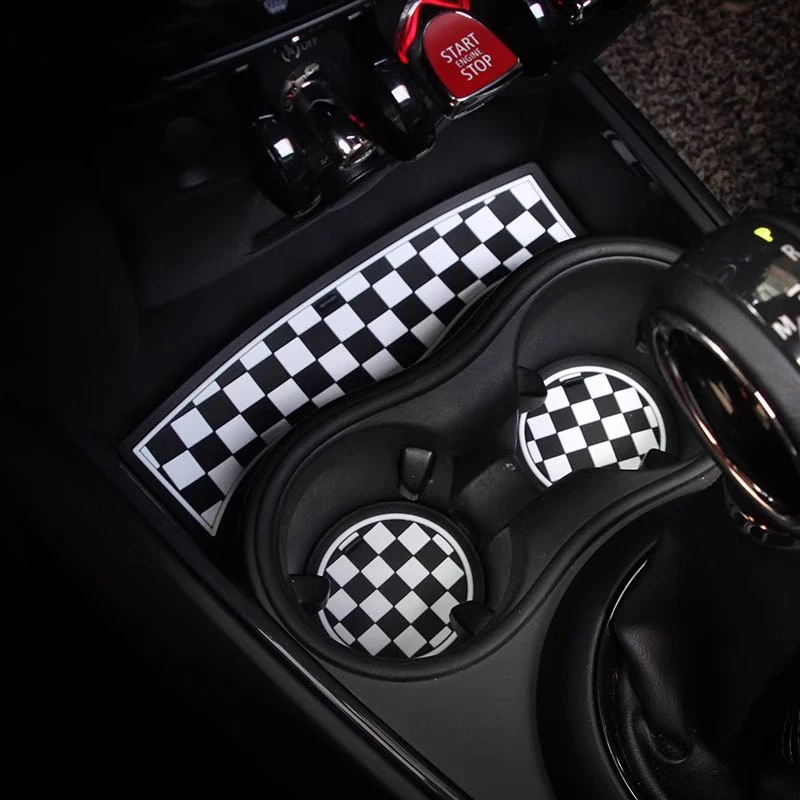 3PCS Car Cup Holder Mat Silicone Water Coaster Decoration for MINI Cooper S JCW Clubman F54 F55 F56 F57 F60 Countryman