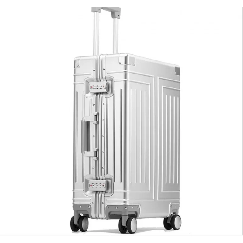 New All Aluminum Magnesium Alloy Trolley Box Universal Wheel Metal Suitcase Male And Female Student Business Travel Suitcase