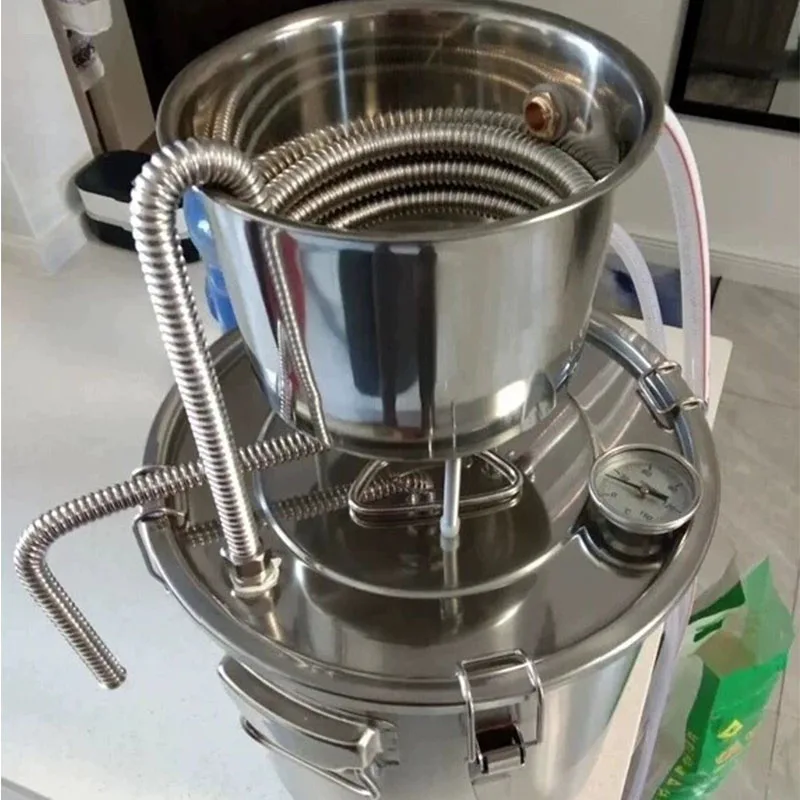 Stainless Steel  Alcohol Water Distiller DIY Brew Water Wine Brandy Water Filter Essential Oil Brewing Kit