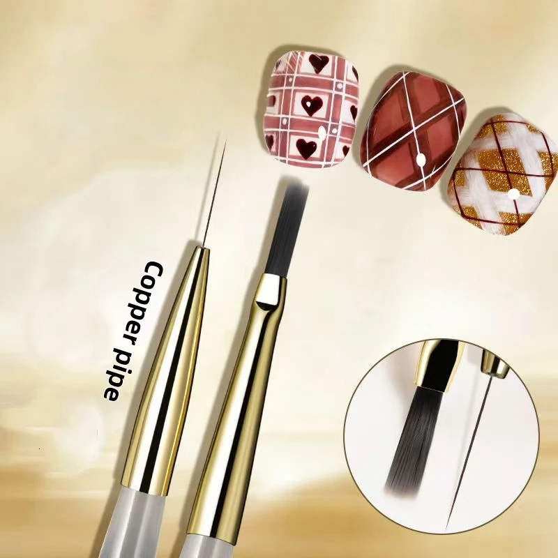 1 قطعة فرشاة فنية للأظافر متعددة الوظائف شريط بطانة فرش النمذجة تموج الماء لتقوم بها بنفسك تصميم فرشاة ذات شعيرات صلبة مسمار أدوات الرسم
