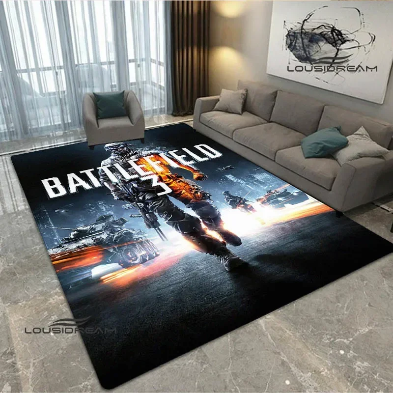 3D Game Battlefield Cartoon Carpet Fashion Play Carpet Living Room Bedroom Non-slip Carpet Photography Props Birthday Gift