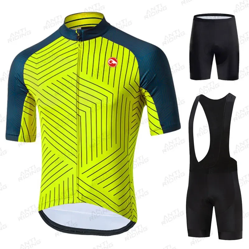 

2025 Summer Men's Cycling Jersey Set Quick Drying Racing Sport Cycling Clothing MTB Bicycle Jerseys Bike Uniform Ropa De Hombre