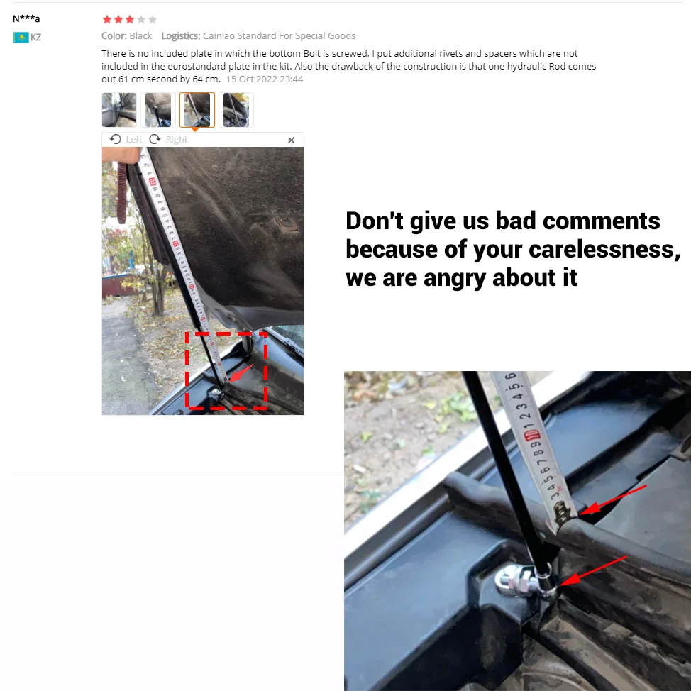 Hydraulic Rod Car Front Bonnet Hood Cover Support Strut Bars Shock Absorber for Honda CRV CR-V 2006-2011 3TH No Drilling/Welding