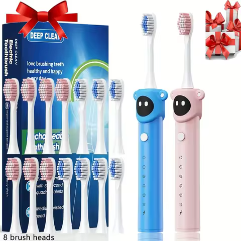 Children Sonic Electric Toothbrush Colorful Cartoon For Kids USB Rechargeable Soft Automatic Waterproof With Replacement Head