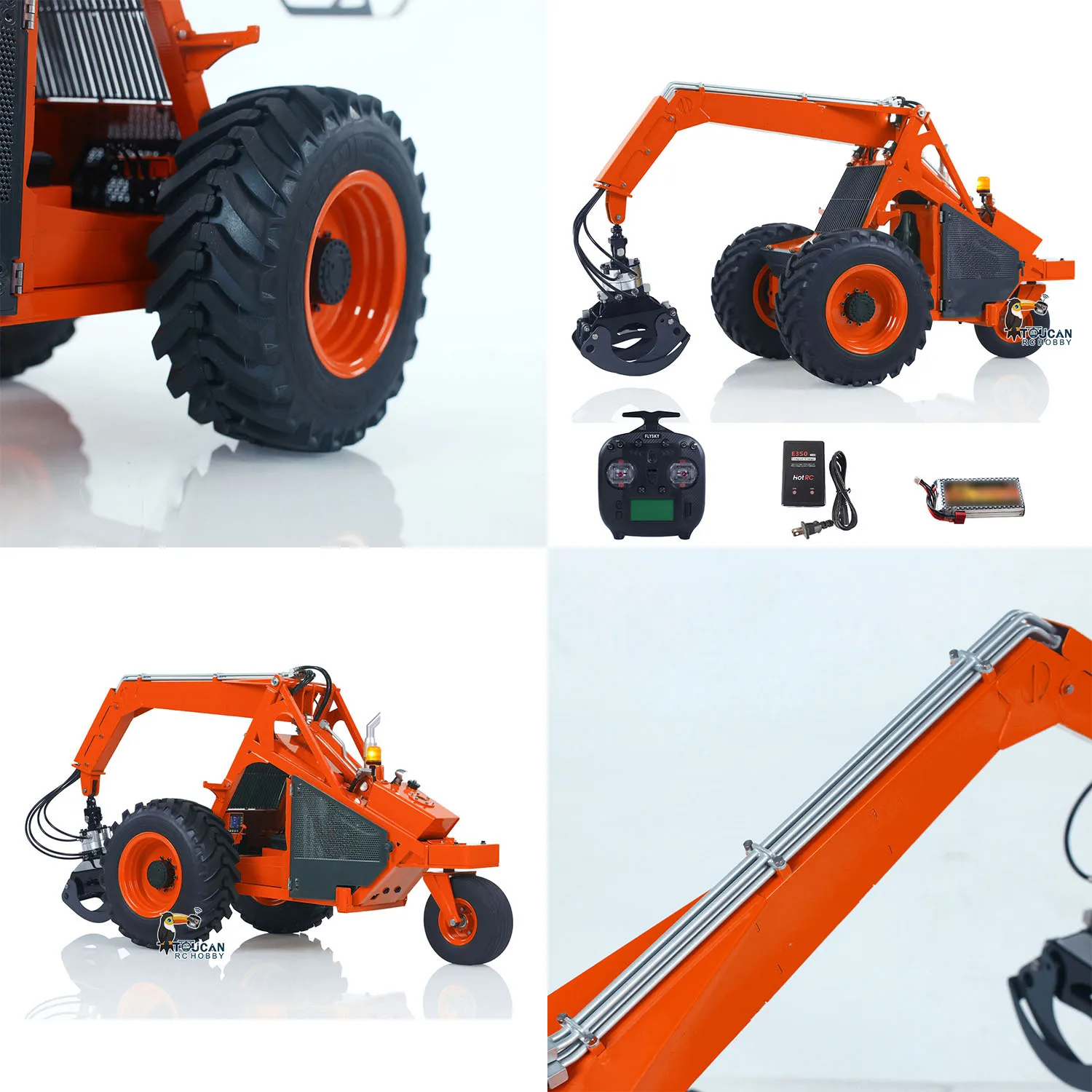 1/14 투칸 RTR RC 유압 로더 LESU 원격 제어 로더 AOUE 225A 4채널 밸브 리얼리틱 사탕수수 그랩버 성인용