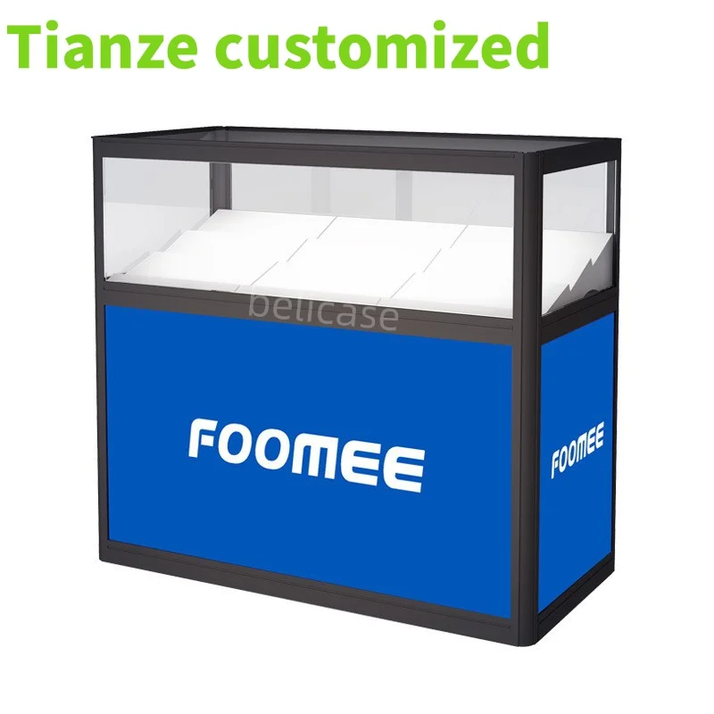 

(customized)Mobile Phone Display Cabinet Showcase Retail Phone Store Fixtures Cell Phone Glass Display Counter with Led Light