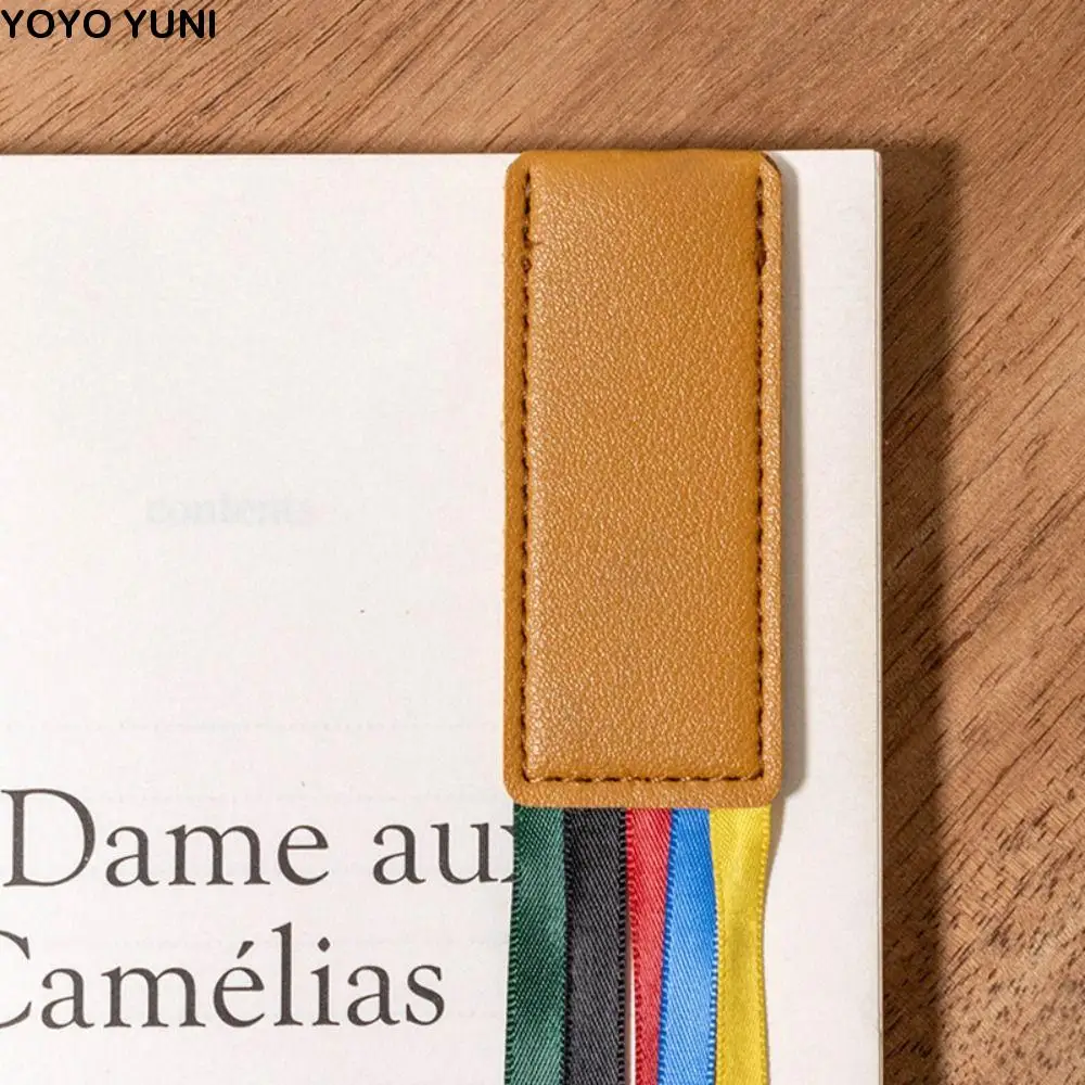 

Reading Bookmark Bookmark With Ribbons PU Leather Pagination Mark Corner Page Marker Multi-color Handcrated Book Reading Sorter