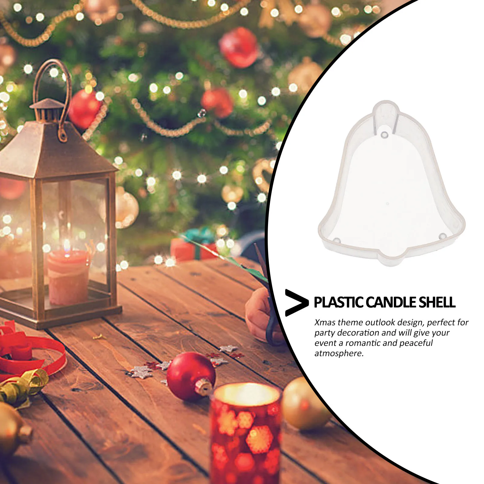 

20pcs Xmas Container Plastic Diy Mold Flame-Retardant Wax Melt Box For Making Party Decoration Gift Bell Tea Wax