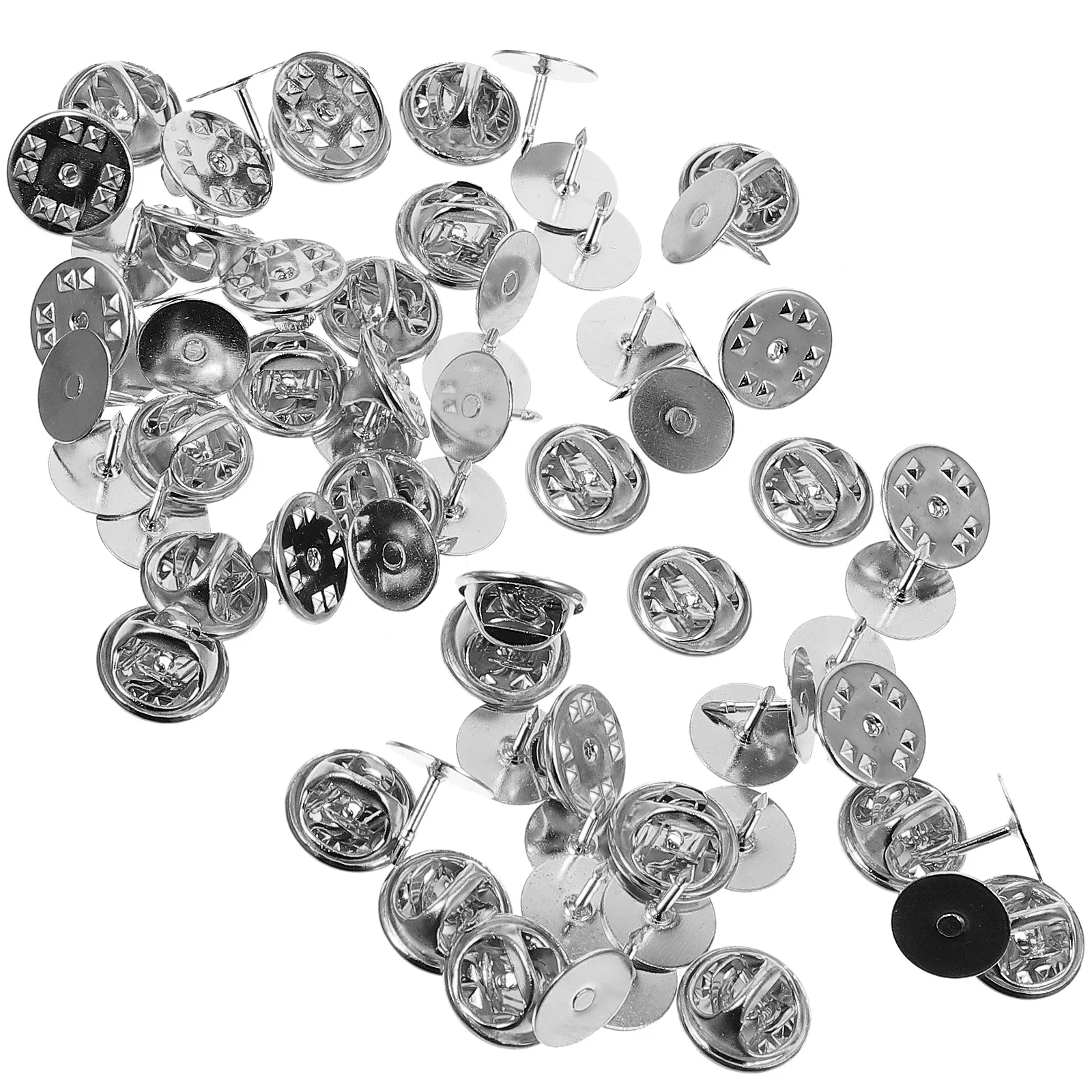 

50Sets Pin Back Clutch Locking Back Lapel Pin Backing for Enamel Pins Badge Brooch Tie Tack DIY Jewelry Craft Accessory