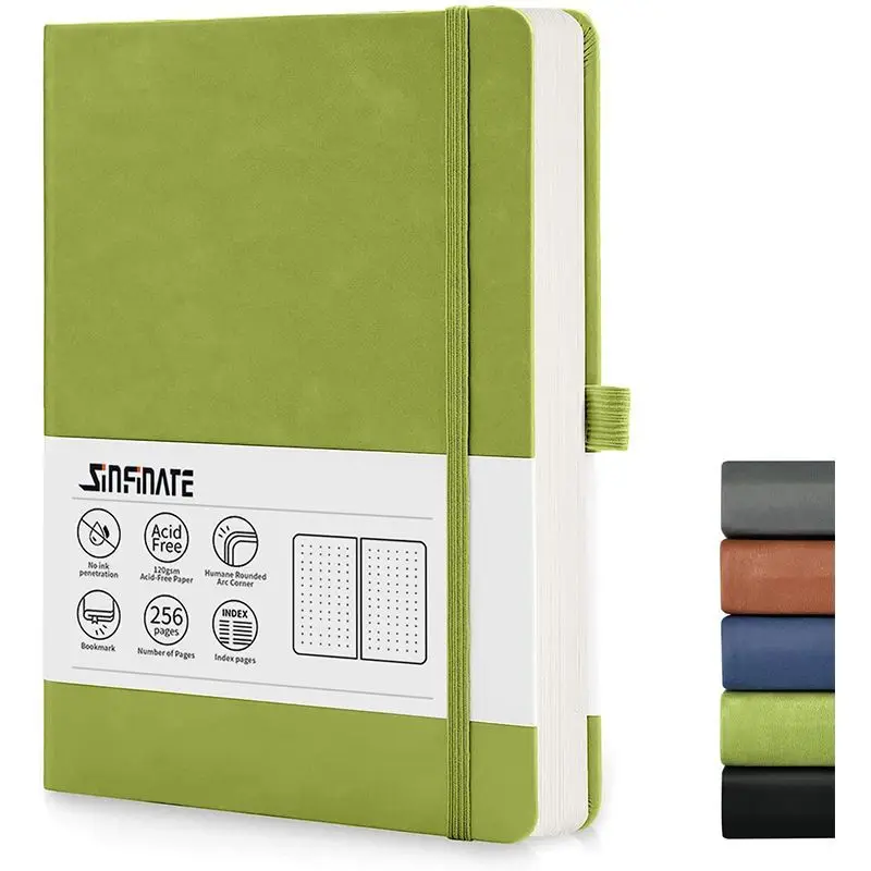 Cuaderno A5 Gestippeld notitieboek Bullet Hardcover Dagboek 120gsm Journal Creatieve Trend Draagbaar Effen Kleur 4 Kleuren Dot Grid Notitieboekjes