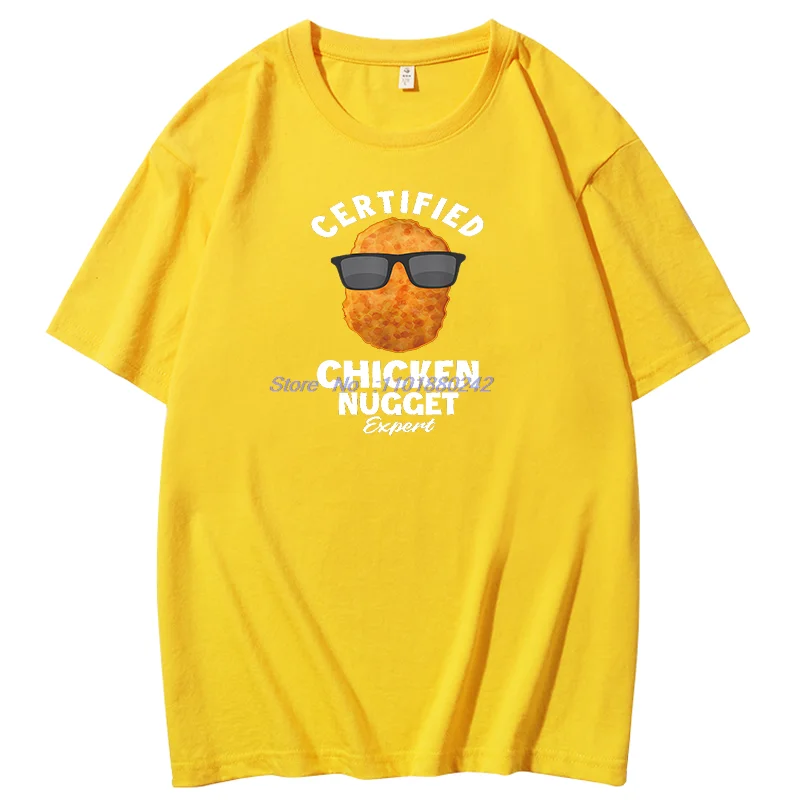 Certified Chicken Nugget Expert Funny T Shirts Summer New Shirts And T-Shirts Birthday Gifts T-Shirt Cotton Mens Print T Shirt