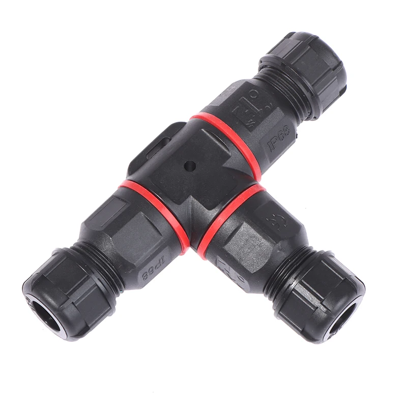 1Pc IP68 Waterproof connector T Shape 3 Pin 250V 24A Cable Wire Gland Sleeve connect...