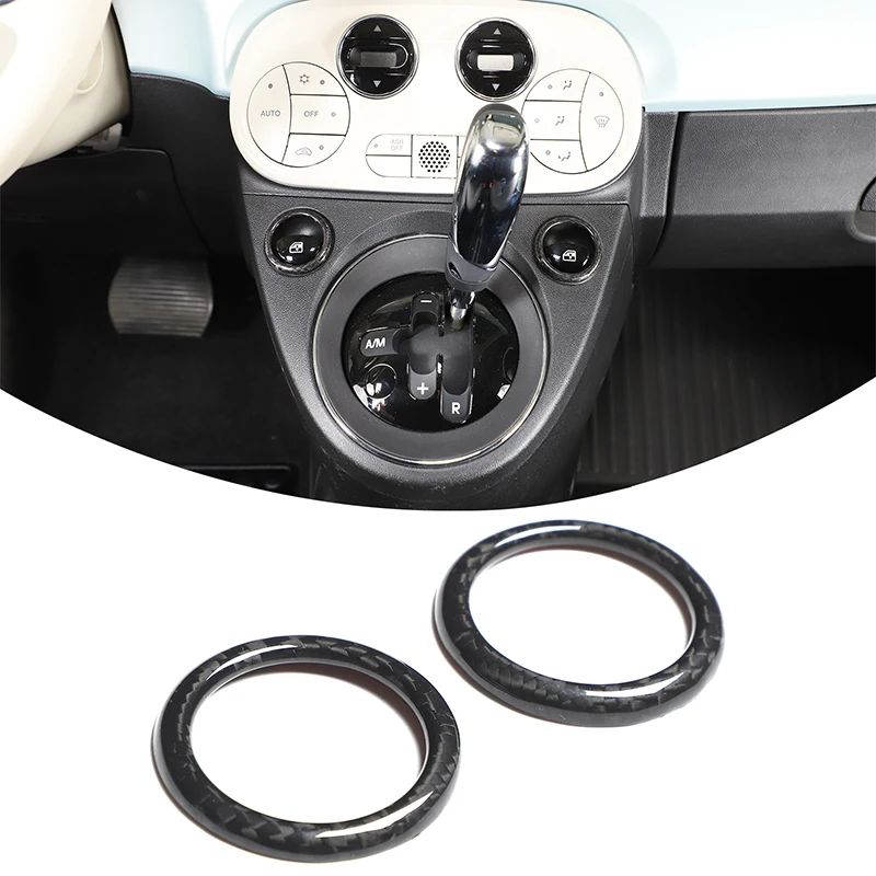 

Dry Carbon Car Center Console Window Lift Button Ring Trim For Fiat 500 Abarth 595 695 2007-2026 Decorative Cover Accessories