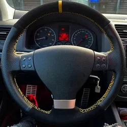 Customization Hand Sewing Suede Leather Non-Slip Car Steering Wheel Cover For Volkswagen Golf 5 Mk5 Passat B6 Tiguan 2007-2011