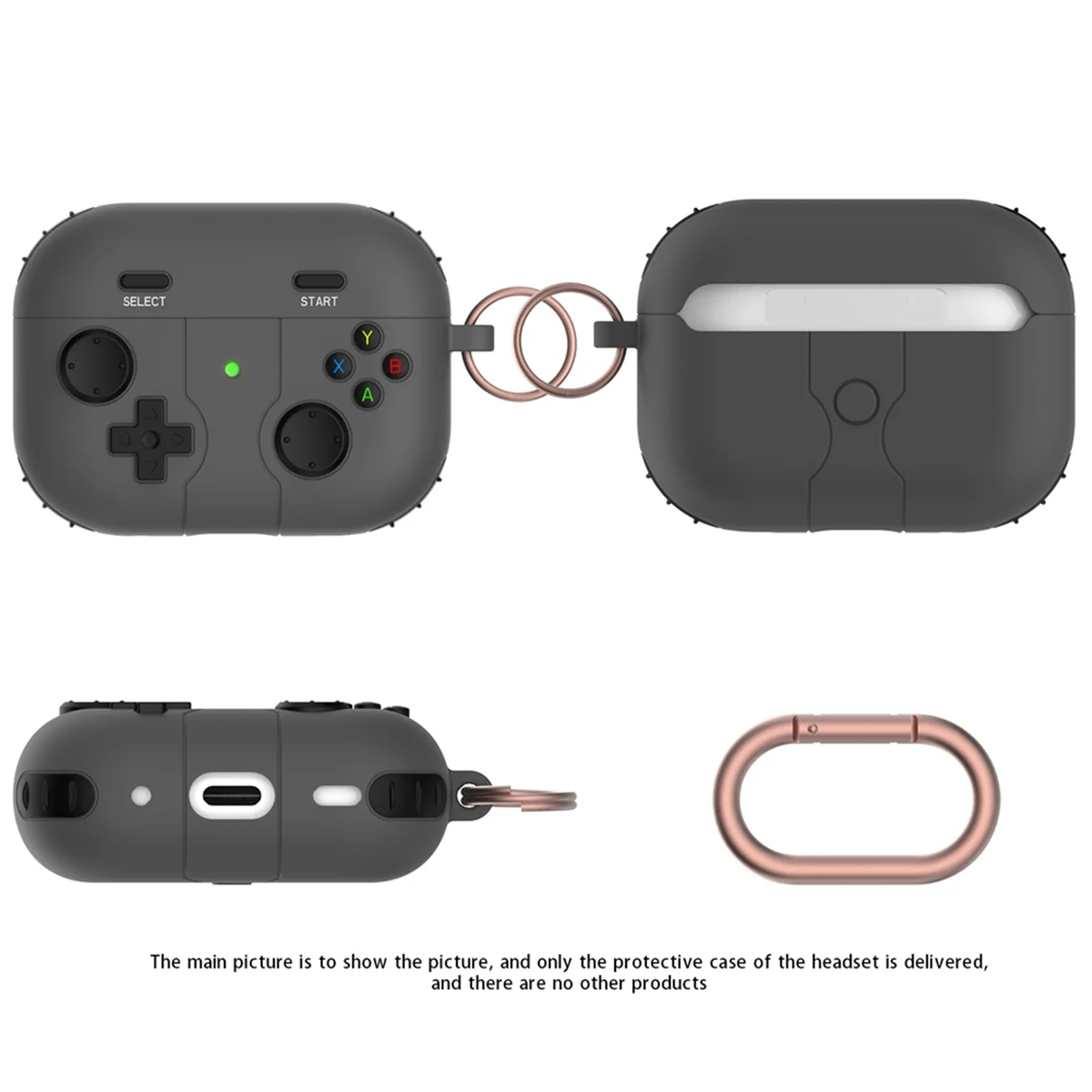 A57G-Suitable for Airpods Pro2 Protective Case Apple Bluetooth Headset Case Silicone Airpods Protective Case Gray