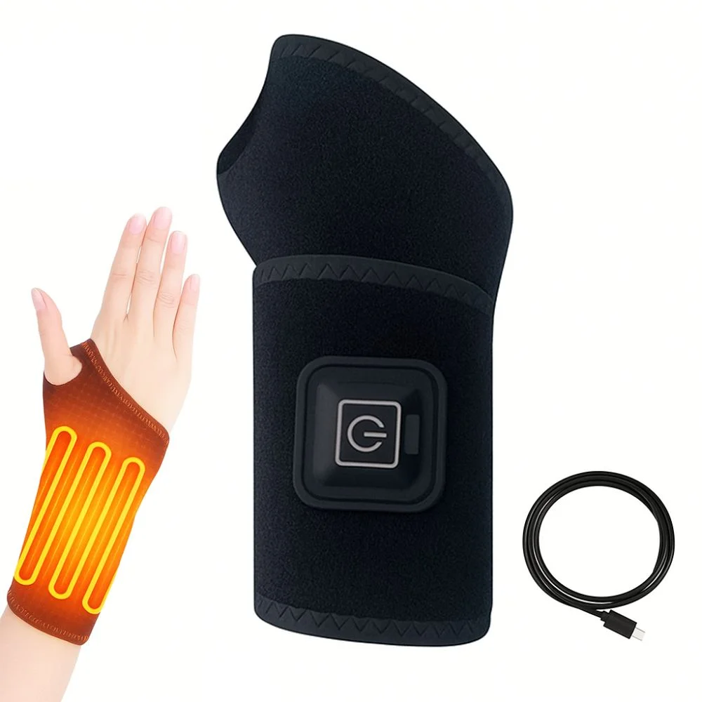 

Adjustable Electric Heated Wrist Brace Wrist Support Ergonomic Design Electric Heating Wrap Breathable Wrist Heating Massager