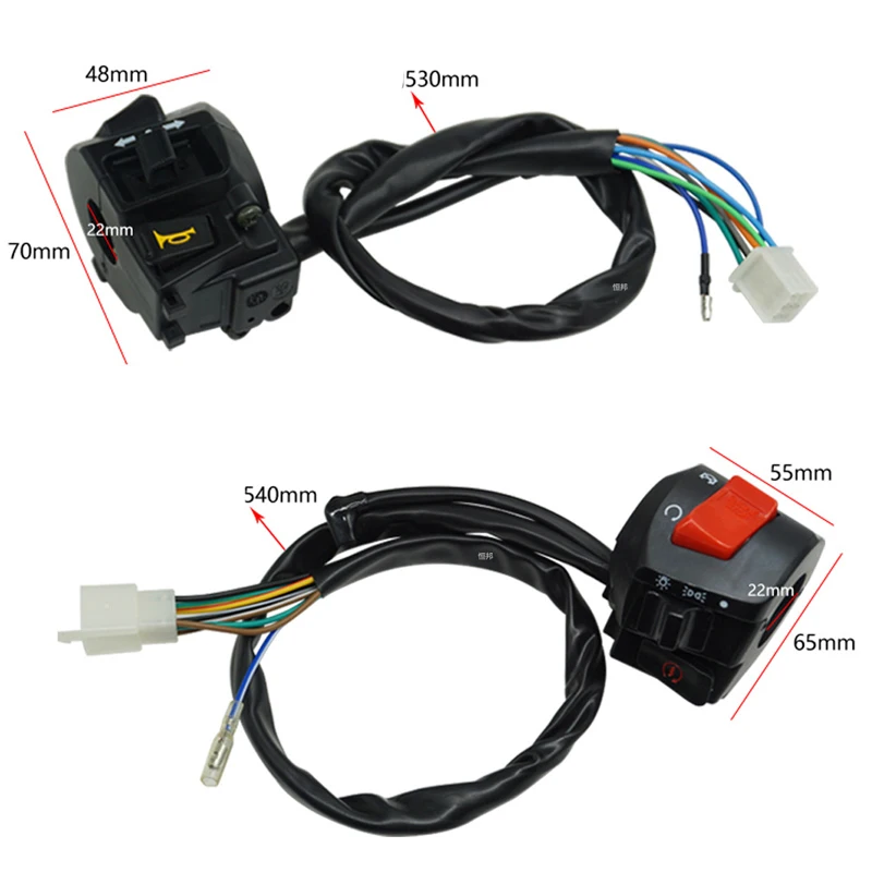 22mm Motorcycle Switches Horn Button Turn Signal Electric Lamp Light Start Handlebar Controller Switch For HONDA CBR YAMAHA