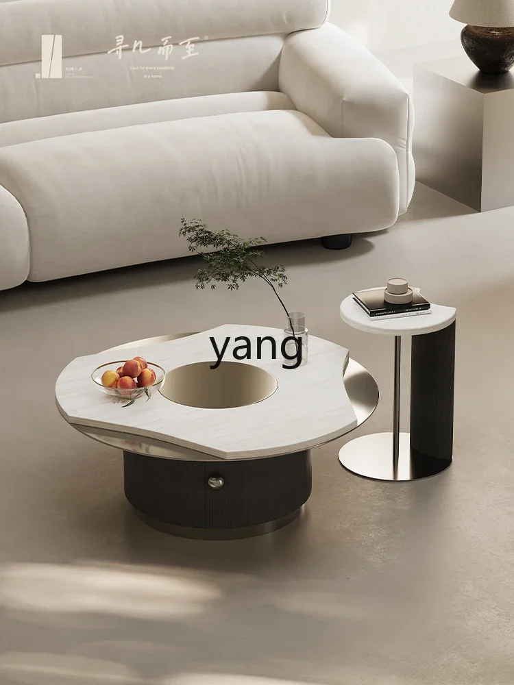 CX Light Luxury High-Grade Marble Tea Table Small Apartment Living Room Home Size round Combination