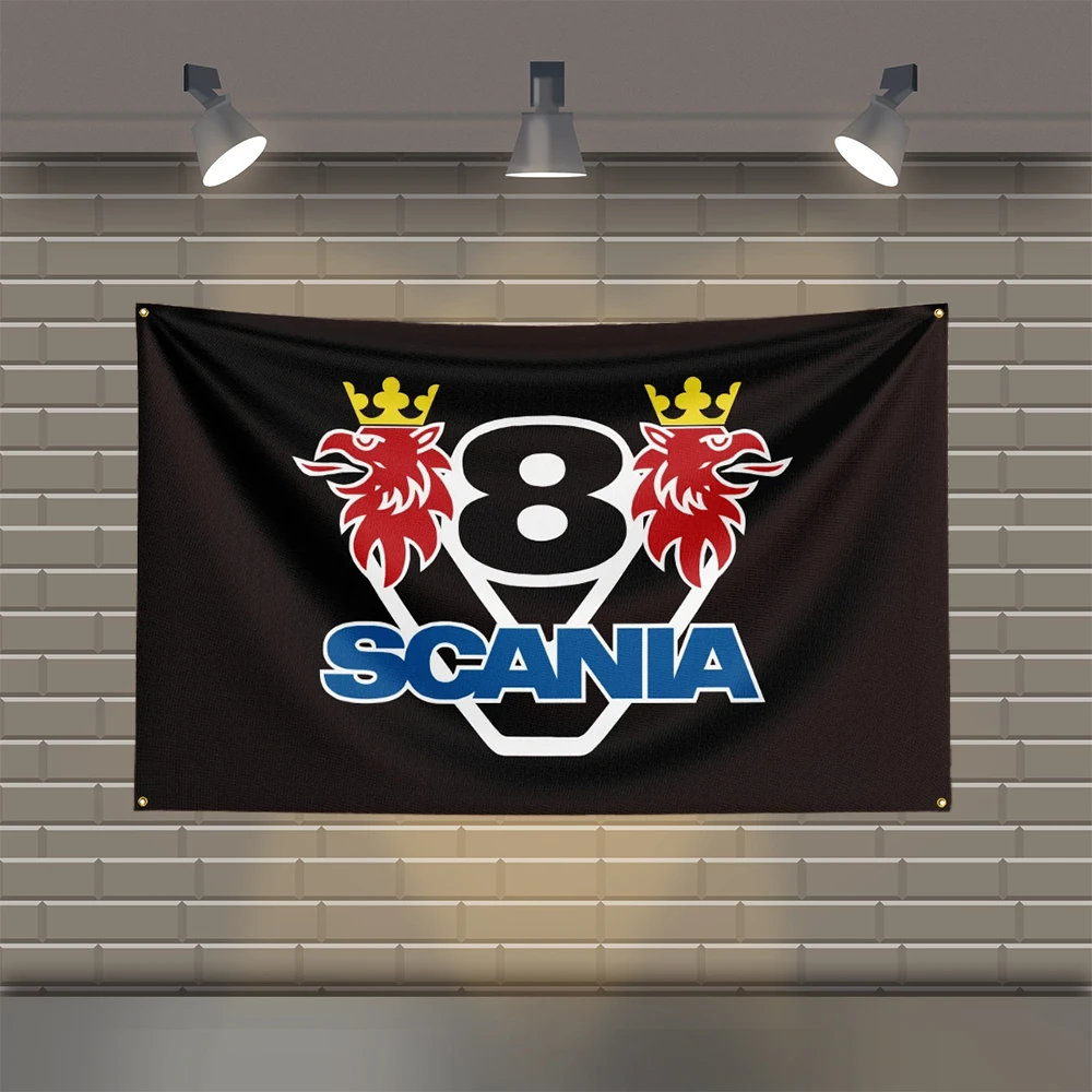 3x5 Ft Scanias Flag Polyester Printed Car Banner Flags for Room Garage Decor