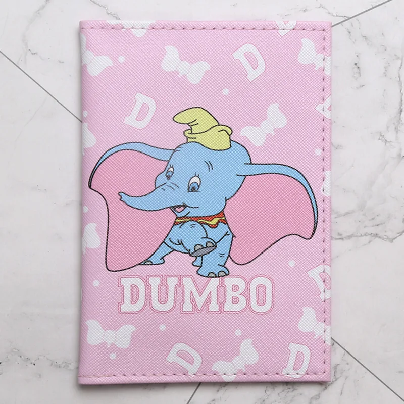 Disney Marrie PU Printed Passport Holder ID Card Cover Action Figure Toys Dumbo Cute Cards Storage Bag Girls Kids Birthday Gifts