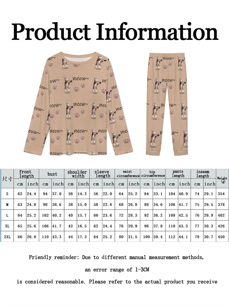 Custom Crew Neck Pajama Set Personalized Images and Text Gifts Couples Spouses Friends Pets Family