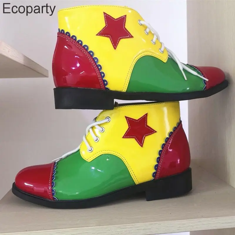 2024 New Men Women Funny Magic Show Clown Cosplay Shoes Adult Halloween Carnival Party Circus Club Clown Performance Shoes