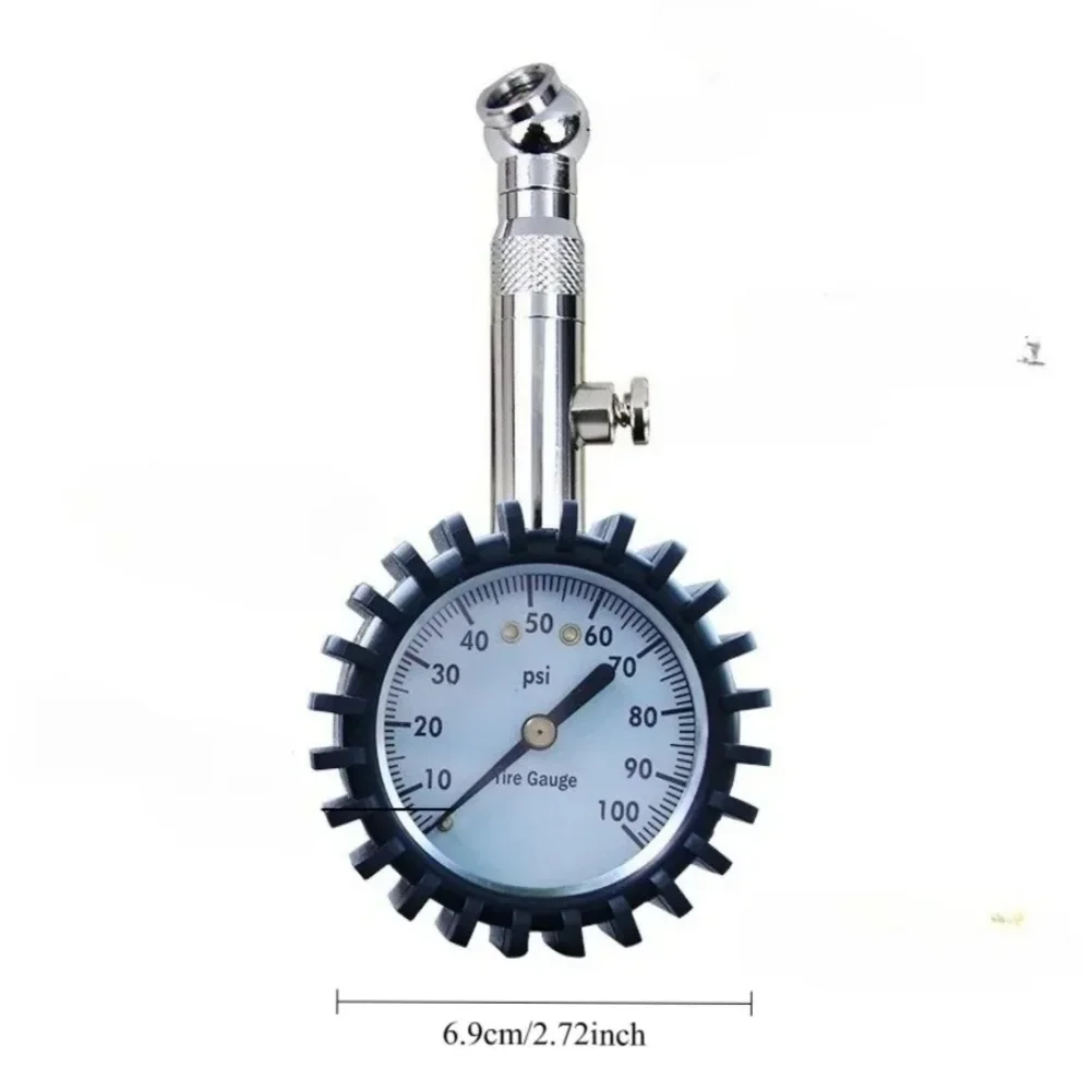 Car Tire Pressure Gauge,0-100 PSI Vehicle Tire Air Pressure Gauge & Rubber Hose
