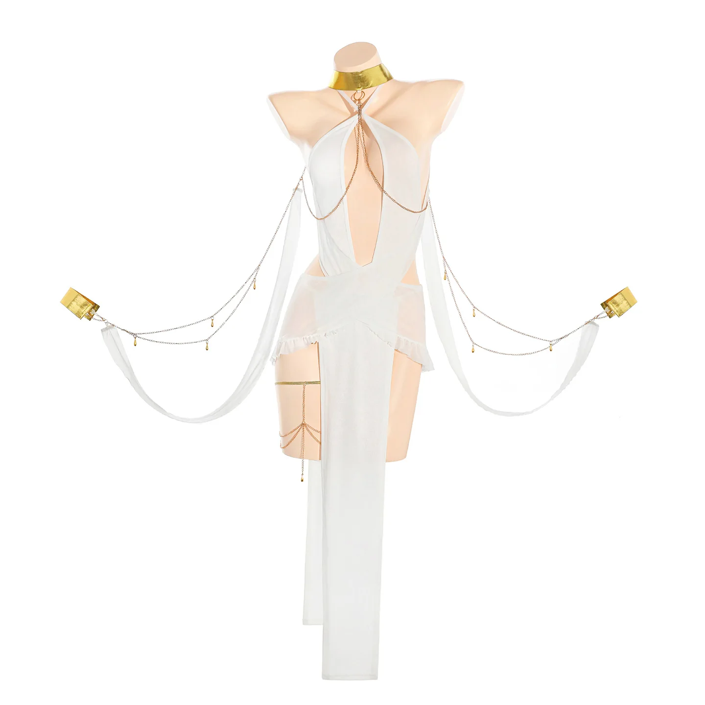 

Anime Mythical Moonnight Goddess Dress Egypt Queen Uniform Outfit Cosplay Costume See Through Hollow Roleplay Underwear Lingerie