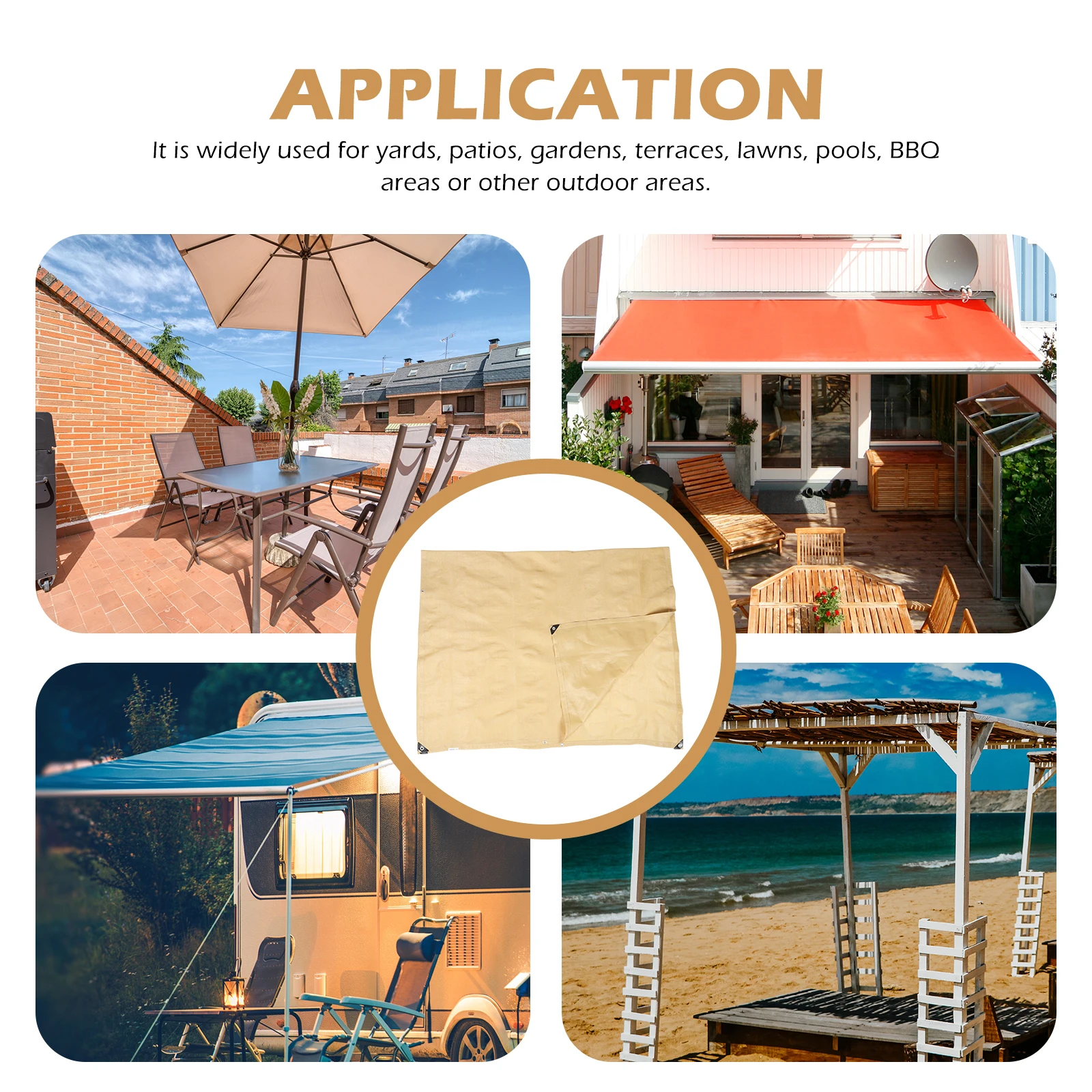 

Sunshade Cloth Anti UV Yard Sunblock Mesh Balcony Beige Netting Patio Shades Blocking Garden Terrace Lawn Pool BBQ Area Private