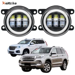 2-Pcs Car Led Fog Lights Assembly for Great Wall Haval H9 2018 2019 2020 Angel Eyes Headlights Lamp w/ Lens Signal Lights DRL