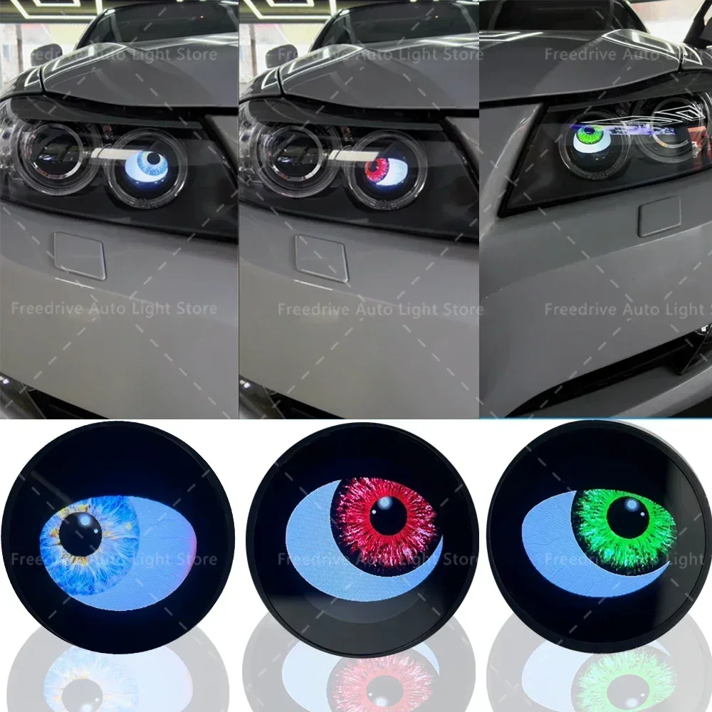 Car Dynamic Devil Eyes Mode Change Lights 12v Car WIFI Control Eyes Retrofit Kits Headlight Assembly Auto Accessories