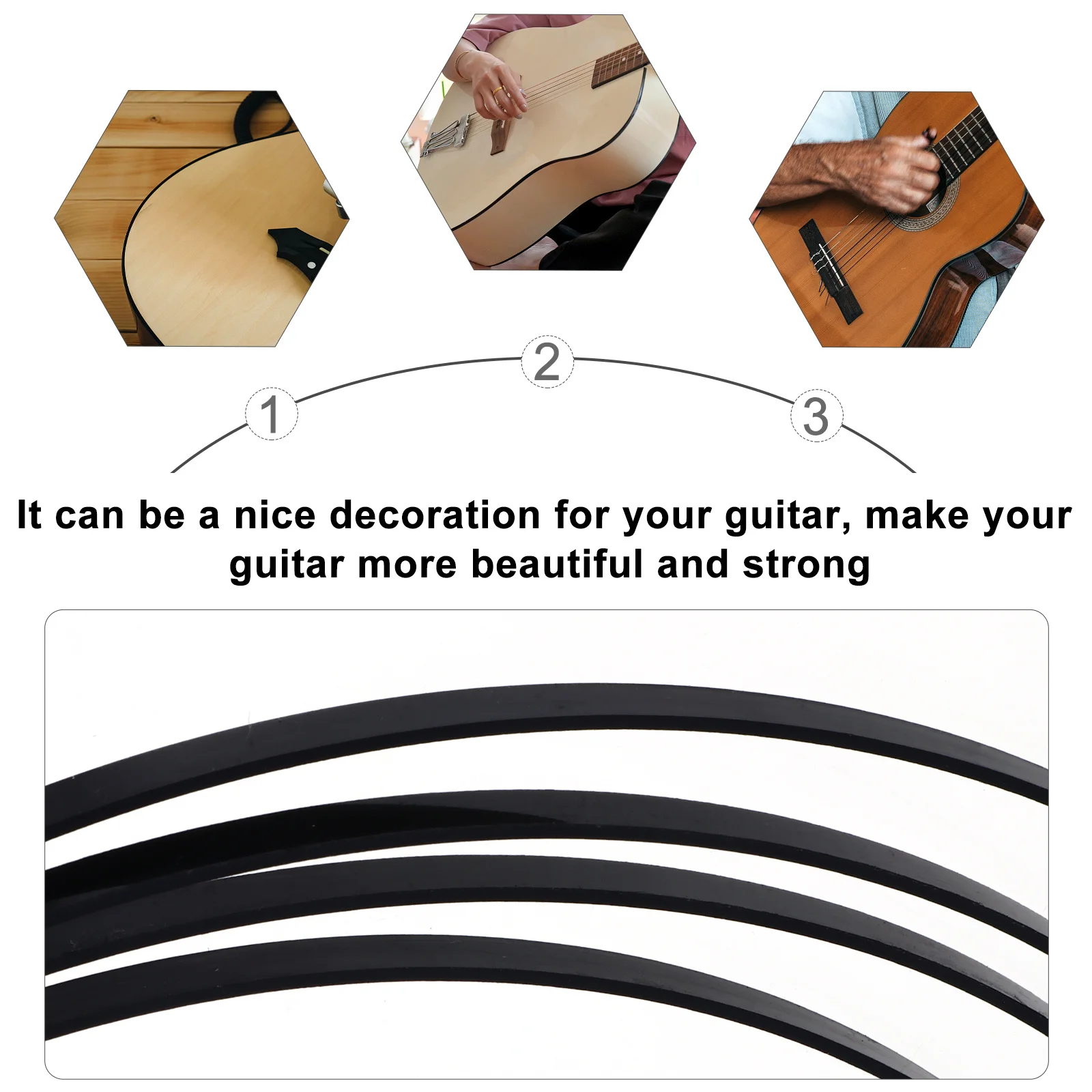 

2Pcs Guitar Purfling Strips Wooden Binding Strip for DIY Repair Edge Protection Suitable for Acoustic Guitar Ukulele Mandolin