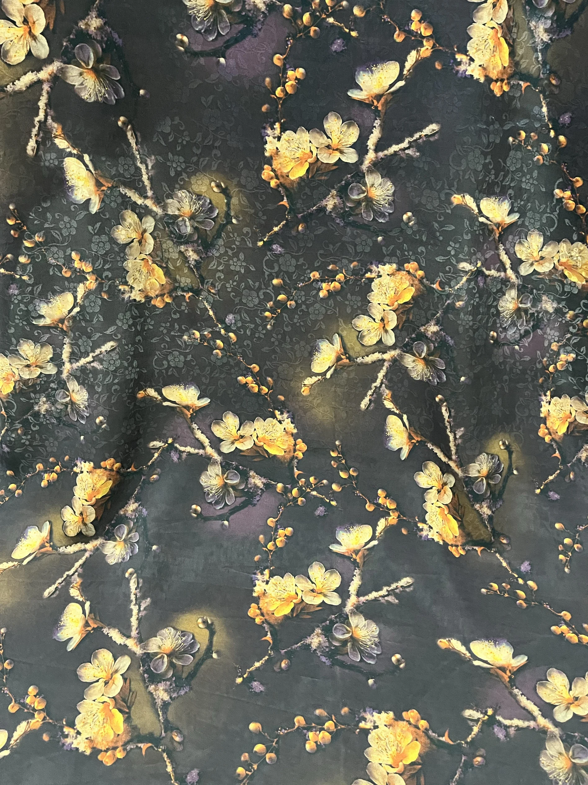 

High Quality Gauze Dress Cheongsam Xiangyun Yarn National Style Fabric High-Grade Real Silk Cloth