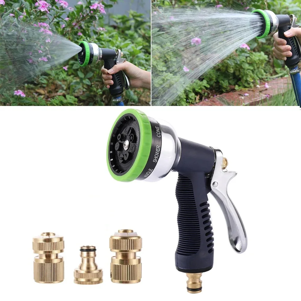 

9 Function Water Gun High Pressure Adjustable Spray Nozzle Garden Irrigation Sprinkler Car Washing Cleaning Lawn Flower Watering