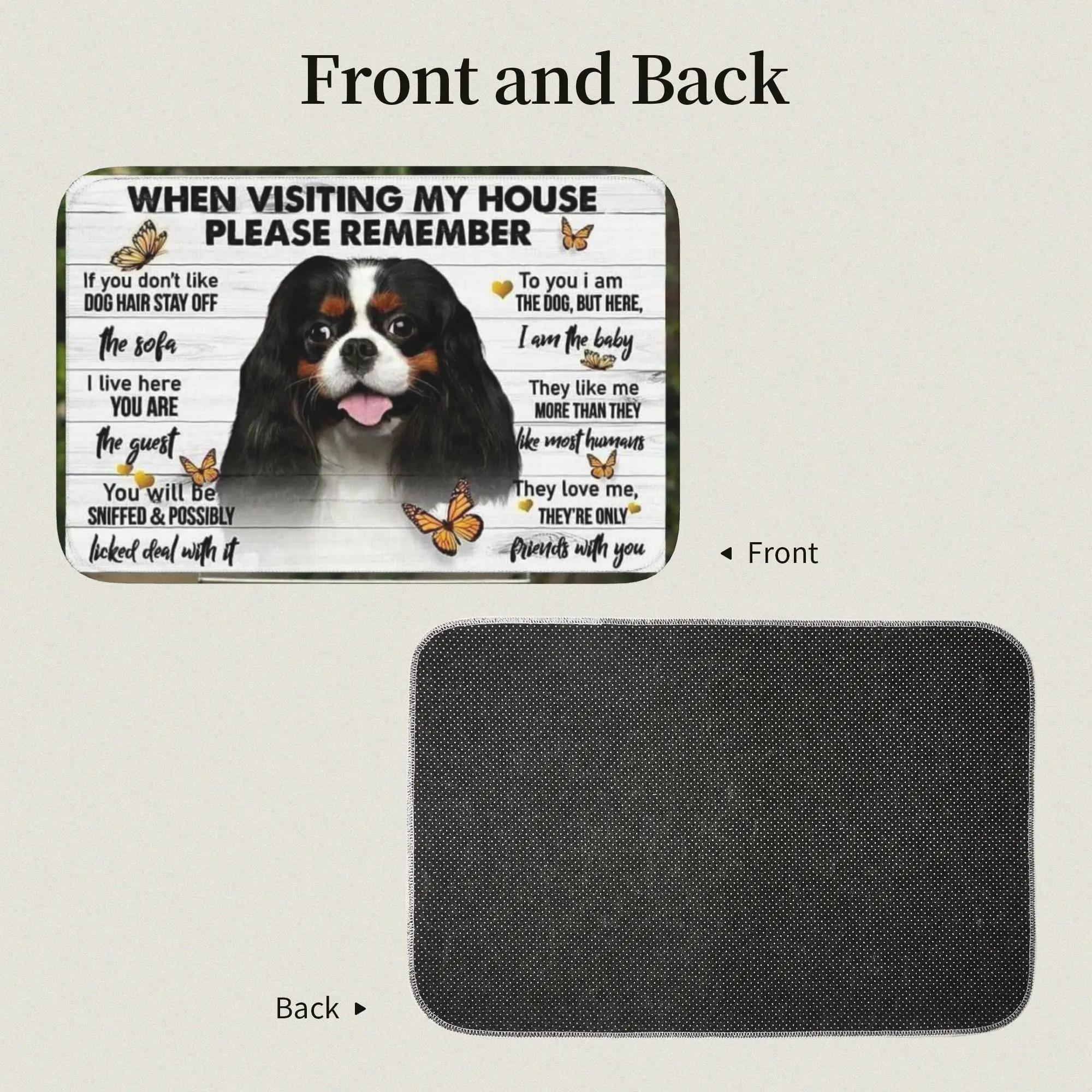 Cavalier King Charles Spaniel Front Floor Door Entrance Welcome Mat Outdoor  Kitchen Bathroom Doormat Toilet Carpet Rug Footpad