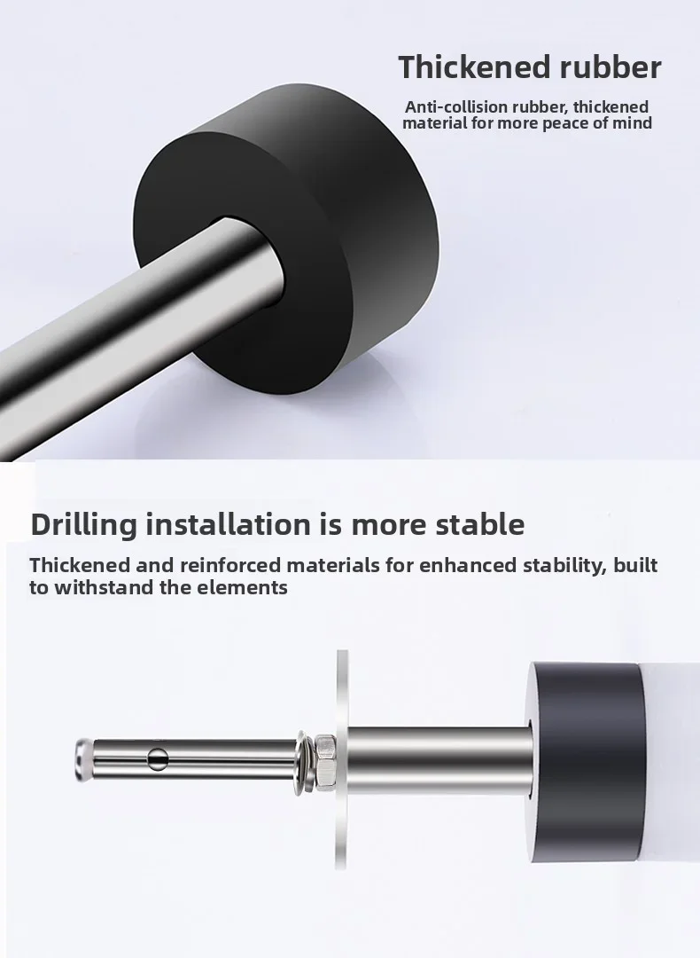 Gummi-Türstopper, selbstklebender Wand- und Bodenschutz, robuster Türgriffstopper, nicht stanzbar, stumm, Türstopper, Heim-Hardware – Detail 13