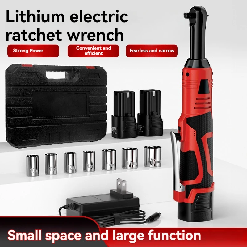 18V Impact Wrench Cordless Rechargeable Electric Wrench 8 Inch Right Angle Ratchet Wrenches Impact Driver Power Tool