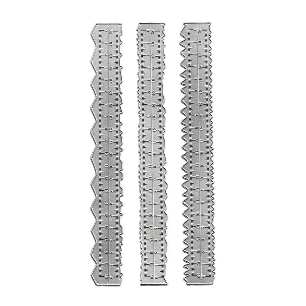 6pcs Durable Carbon Steel Paper Tearing Ruler Decorative Edges Jagged Lines Deckle Edge Ruler Irregular Edge Ruler Paper Crafts