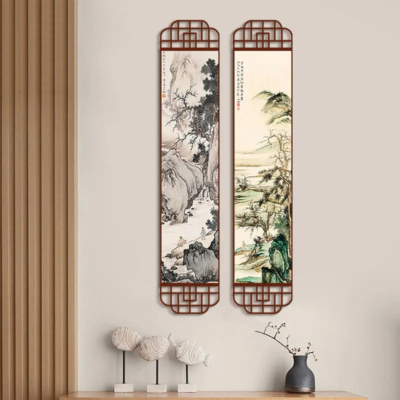 

Japanese Zen Dry Landscape Tapestry Wall Hanging, Ink Painting Fabric Art for Tea Room Study Living Room, House Wall Decor