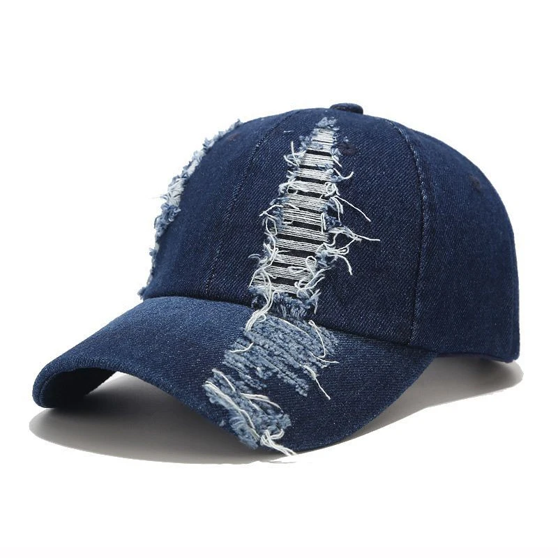 

Holed Personality Baseball Caps Men And Women Vintage Washed Denim Sports Snapback Hats