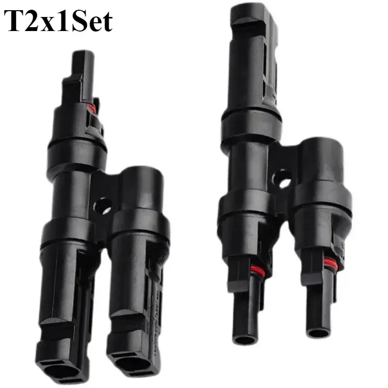 1 Pair  Solar PV Connector Approved 2 to 1 T Branch Male And Female Solar 100%PP0 Parallel DIY MC2.5 4 MC6Solar Kits Systen IP67