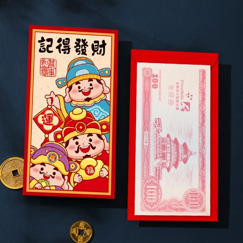 봄 축제 뱀 년 돈 패킷 종이 가방 Dropshipping에 대한 6Pcs 붉은 봉투