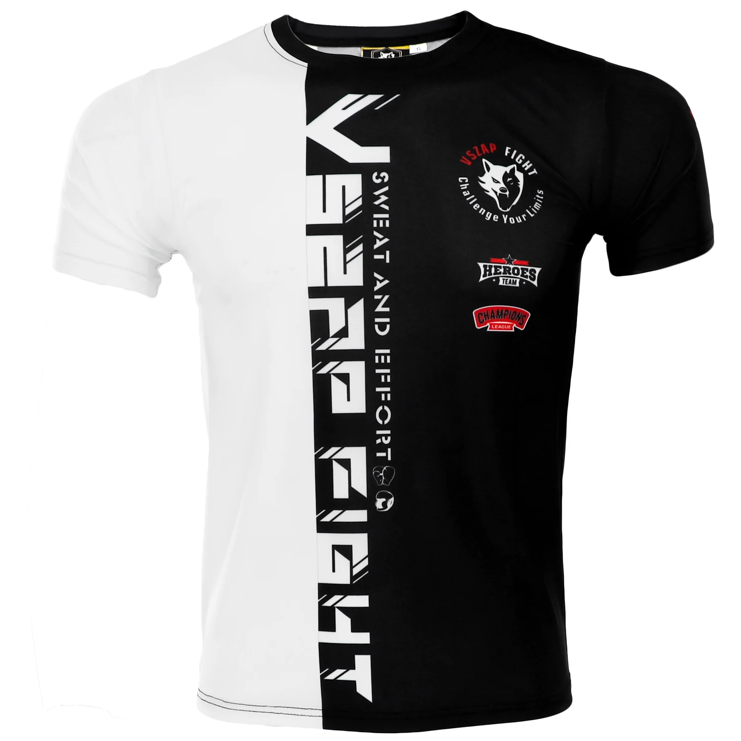 VSZAP Training MMA Sports Short Sleeve Men\'s Fitness Elastic Thai Boxing T-shirt Fighting Quick Dry Sports Fishing Outdoor