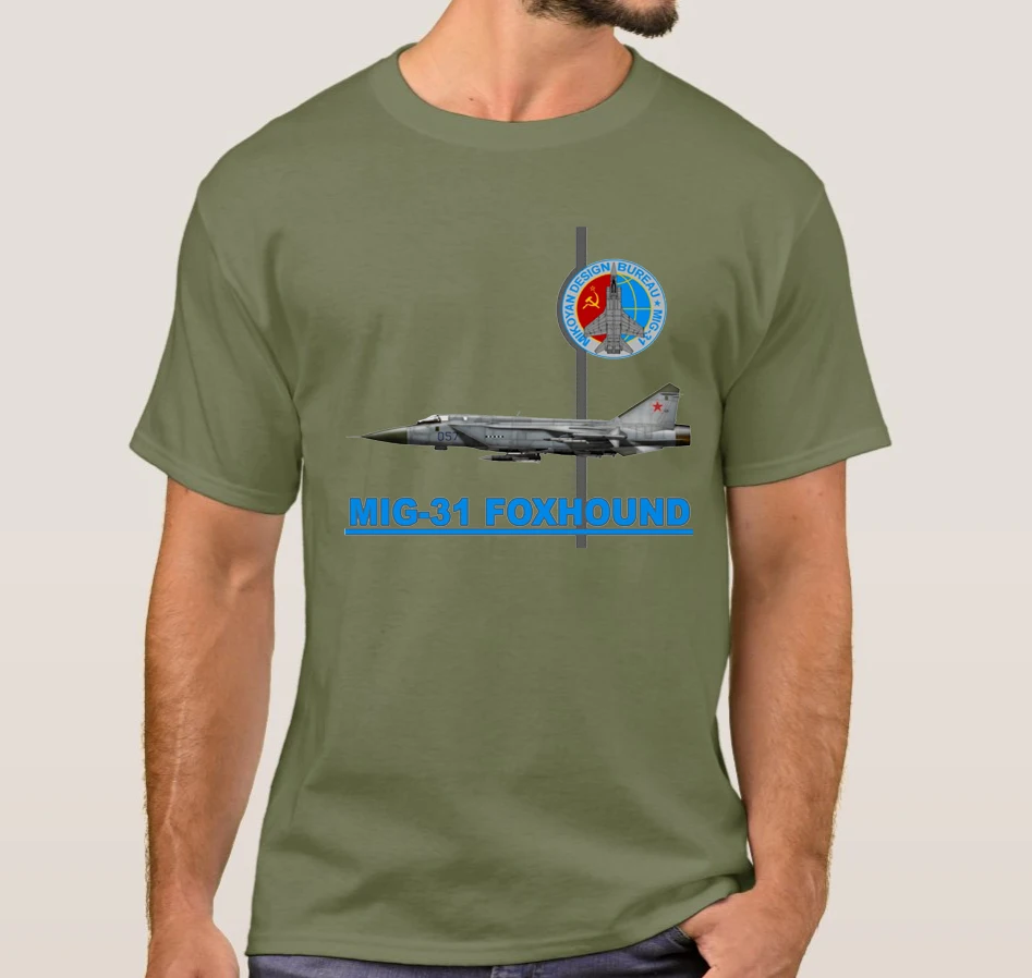 Soviet / Russian MiG-31 Foxhound Interceptor Fighter T-Shirt. Summer Cotton O-Neck Short Sleeve Mens T Shirt New S-3XL