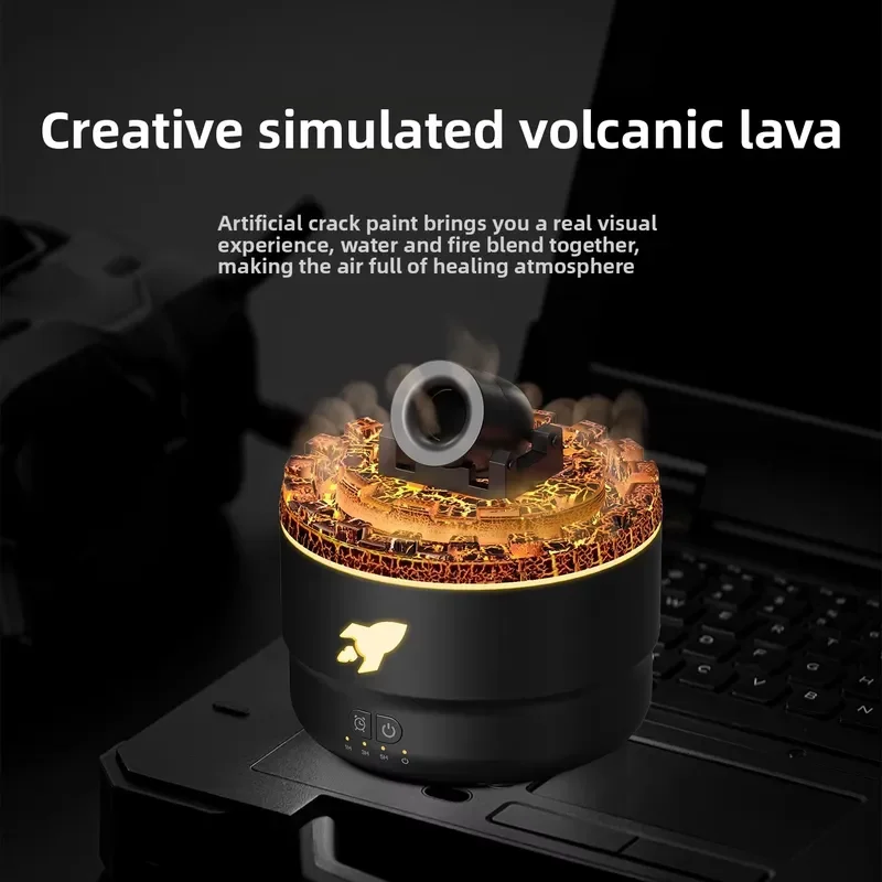 BOLRZO New Smoke Ring Fire Mountain Cannon Aromatherapy Machine Household Humidifier Large Capacity High Mist Essential Oil
