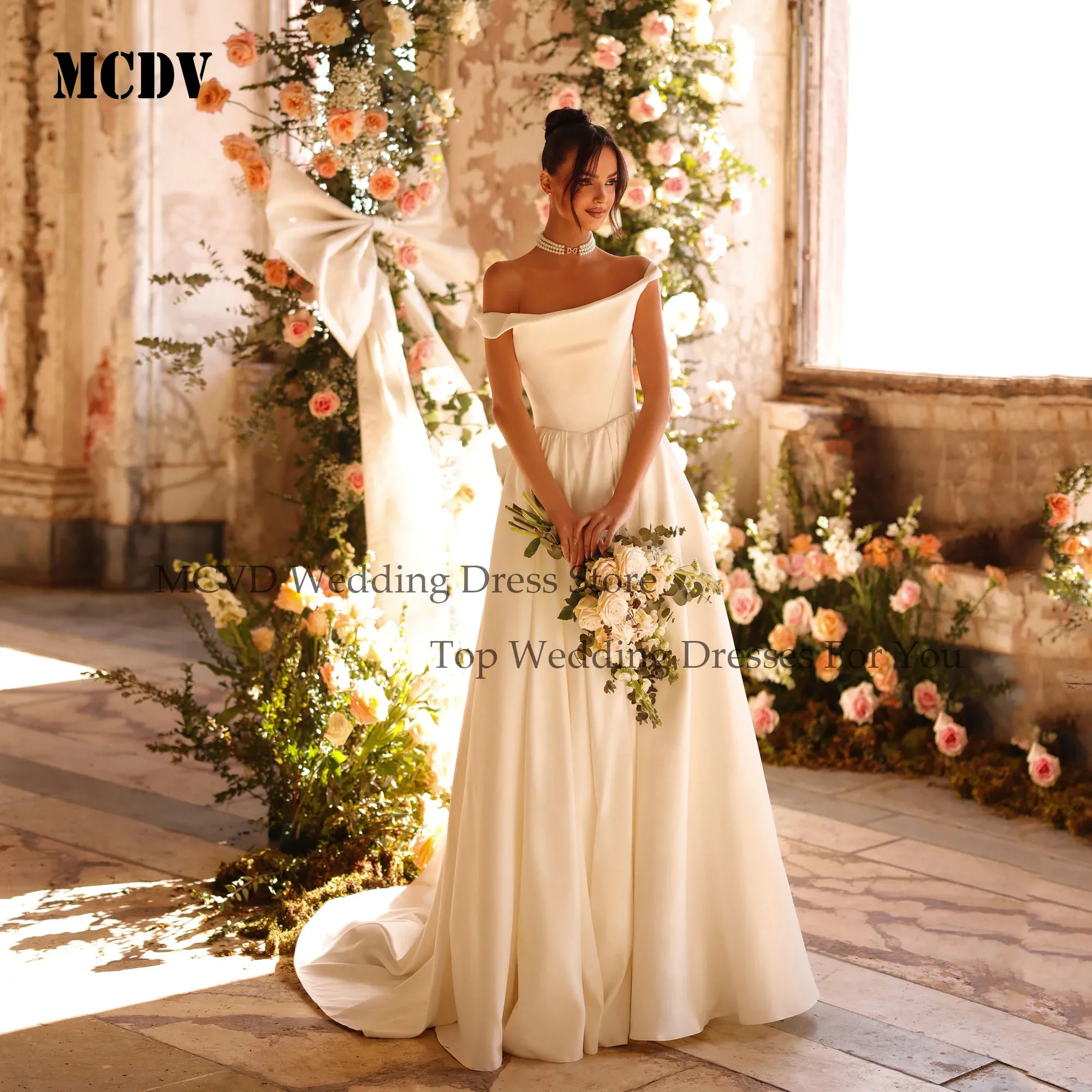 

MCDV Off Shoulder Elegant Wedding Dresses 2025 Bridal Wedding Party Gowns vestidos de novia vestidos novias boda Customized